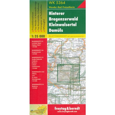Turistická mapa F&amp B 5364 Hinterer Bregenzerwald 1:35 000