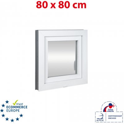 Okna Hned Plastové okno 80x80 cm bílé otevíravé i sklopné pravé – HobbyKompas.cz