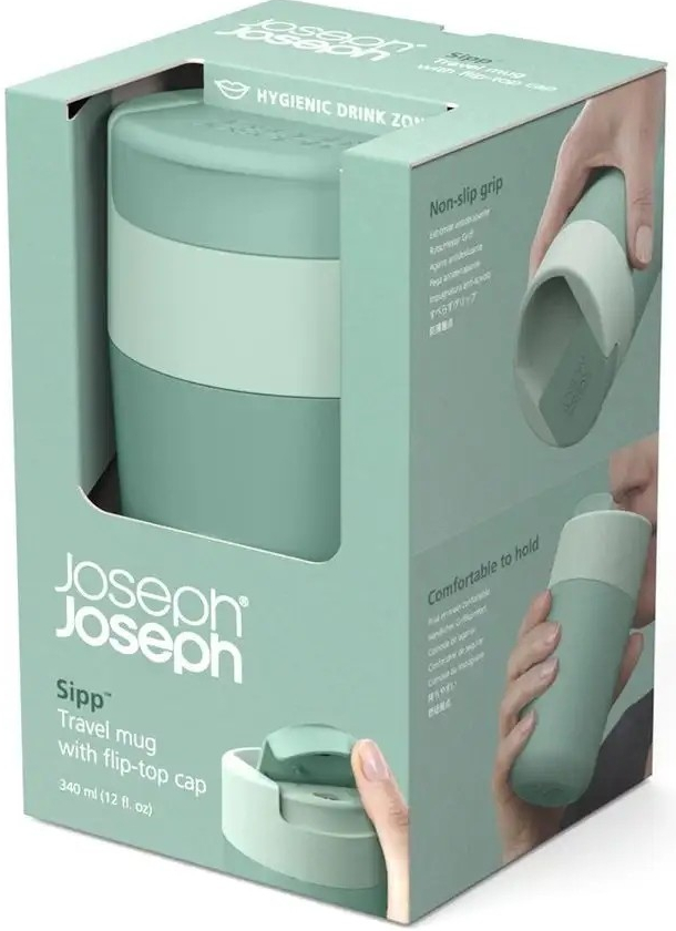 Joseph Joseph Travel Mug s hygienickým uzávěrem Sipp zelený 340 ml