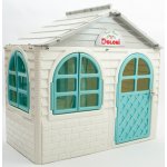 Doloni detský domček béžova / tyrkysová 129 cm x 129 cm x 120 cm – Sleviste.cz