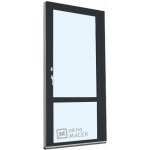 Kömmerling balkonové dveře 70 AD s příčkou OS levé antracit/bílá 80 x 210 cm oboustranná klika + FAB + hliníkový práh – Hledejceny.cz