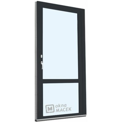Kömmerling balkonové dveře 70 AD s příčkou OS levé antracit/bílá 80 x 210 cm oboustranná klika + FAB + hliníkový práh – Hledejceny.cz