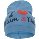 New Baby čepička I Love Mum and Dad šedá – Zboží Dáma