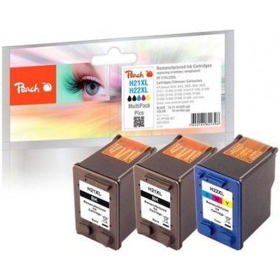 Peach HP PI300-557, No. 21/No. 22, MultiPack Plus, 2x21, 1x18 ml kompatibilní černá/CMY