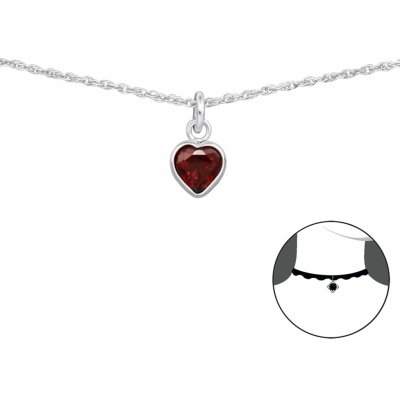 Olivie Stříbrný Choker červené srdce 2495 – Zboží Dáma