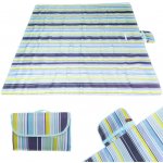 KIK KX4991 Plážová pikniková deka 200x200cm proužkovaná modrá – Zboží Dáma