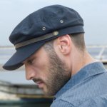 KRUMLOVANKA Černá námořnická kapitánka-Fisherman style Herrigbone Ba-33443160-500 – Zboží Dáma