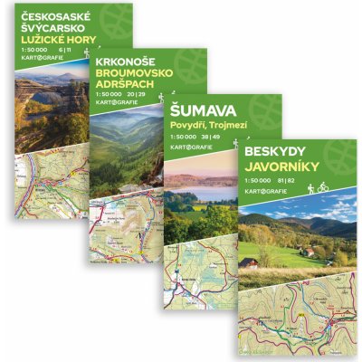 Kartografie PRAHA, a. s. Sada oboustranných turistických map 1 : 50 000 – Hledejceny.cz