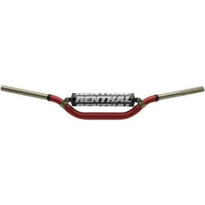 RENTHAL řídítka 1,1/8 CALA 28,6mm MX TWINWALL HANDLEBAR RED MCGRATH / SHORT PADDED, barva červená s protektorem HONDA XR400R rok 96-04