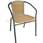 Ocelové křesílko zahradní PE Ratan světlé – Zboží Dáma