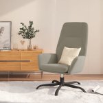 vidaXL 327842 relaxační se stoličkou světle šedé samet a PVC – Sleviste.cz