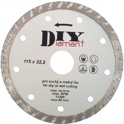 DIY DIYT115 Diamantový řezný kotouč DIY TURBO – Zboží Mobilmania