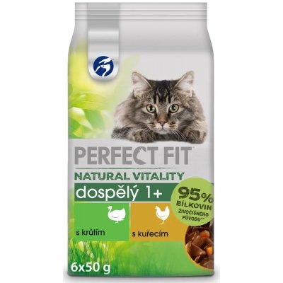 Perfect fit Natural Vitality s krůtím s kuřecím pro dospělé kočky 12 x 6 x 50 g