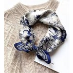 hedvábný šátek Tmavě modrá džungle v dárkovém balení – Sleviste.cz