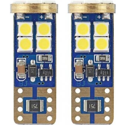 AMIO LED CANBUS 12SMD 2835 T10e (W5W) White 12V / 24V – Hledejceny.cz