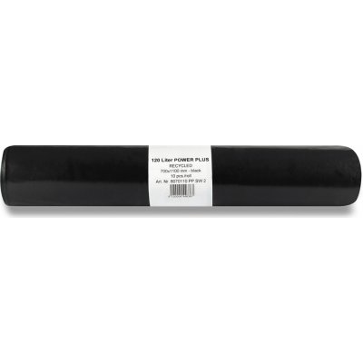 Power Plus barevné pytle na odpadky 120 l 10 ks 70 µm černé – Sleviste.cz