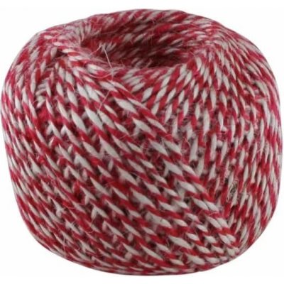 Strömshaga Jutový provázek Twine Round Red/White 125 m, červená barva, textil – Zboží Dáma