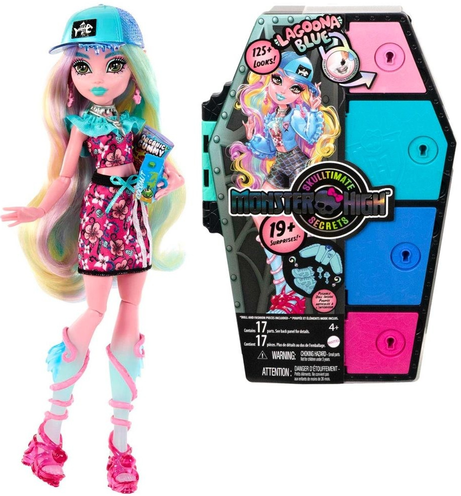 Mattel Monster High Skulltimate Secrets panenka Lagoona Blue se šatní skříňkou HKY64