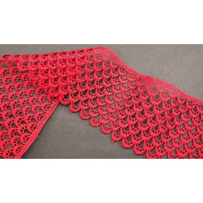 Vzdušná krajka - červená - šířka 8 cm – Zboží Dáma