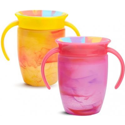 Munchkin Miracle 360° Tie Dye Cup Tropical žlutý a růžový 2 ks 207 ml – Zboží Dáma