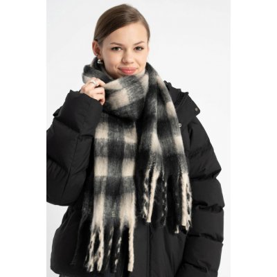 Reporter Young Dívčí béžovo-černá šála v kostkovaném vzoru ČERNÁ – Zboží Dáma