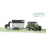 Bruder 2592 LAND ROVER + přepravník + kůň (BRUDER 02592 (2592) - LAND ROVER + přepravník + kůň)