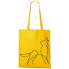 Nákupní taška a košík Plátěná taška s potiskem vlka Žlutá