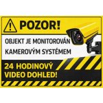 ⚠️ Cedule Objekt je monitorován kamerovým systémem – na šířku - A4 - 21x30 cm / Plast tl. 3 mm – Zbozi.Blesk.cz