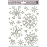 Okenní fólie vločky sněhový efekt stříbrná – Zboží Dáma