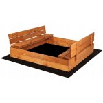 Tomido Dětské dřevěné pískoviště s lavičkami 120x120cm – Zboží Dáma