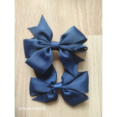 Zdobené skřipce do vlasů - mašle Barva: tmavě modrá – Sleviste.cz