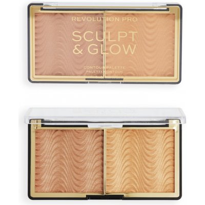 Revolution PRO Sculpt And Glow konturovací a rozjasňující paleta Medium-Deep 8 g – Zboží Dáma