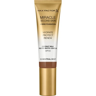 Max Factor Miracle Second Skin hydratační krémový make-up SPF20 12 Neutral Deep 30 ml – Zboží Mobilmania