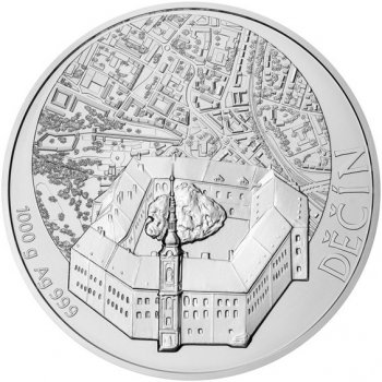 Česká mincovna Stříbrná kilová medaile Statutární město Děčín stand 1000 g