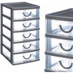 5five Simply Smart myslící organizátor s 5 zásuvkami 13 x 16 x 26 cm šedá – Zboží Dáma