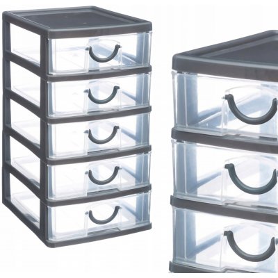 5five Simply Smart myslící organizátor s 5 zásuvkami 13 x 16 x 26 cm šedá – Zboží Dáma