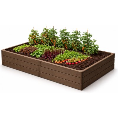 Vyvýšený záhon Prosperplast BASE WOODY hnědý 149,2 cm – Sleviste.cz