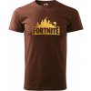 Pánské Tričko Sablio tričko s potiskem Fortnite Pevnost Desert hnědé