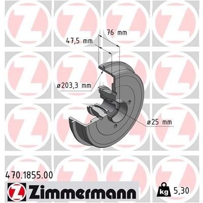 Brzdový buben ZIMMERMANN 470.1855.00 | Zboží Auto