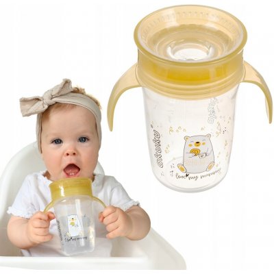 Akuku nevylévající hrneček s úchyty I love mum Mummy 240 ml transparentní/žlutá – Zboží Dáma