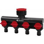 TOOLCRAFT 2302371 plast 4cestný rozdělovač 26,44 mm (3/4) vnější závit, 33,25 mm (1) vnější závit uzávěr vody, s regulačním ventilem – Zboží Mobilmania