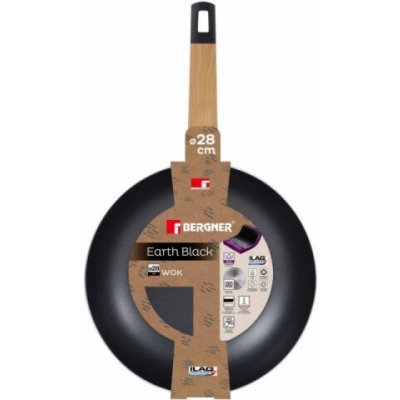 Bergner Wok pánev s nepřilnavým povrchem 28 cm Earth Black BG-34627-BK – Hledejceny.cz