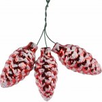 KAEMINGK Vánoční skleněné ozdoby šišky k dekorování svazek červený 1ks, 3x6cm - Světle červené – Hledejceny.cz