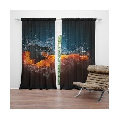 Sablio Závěs Ohnivá kytara: 2ks 140x250cm – Hledejceny.cz