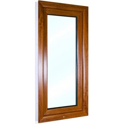 SkladOken.cz Okno jednokřídlé 600 x 1200 mm , bílá|zlatý dub, otevíravé i sklopné, PRAVÉ – HobbyKompas.cz