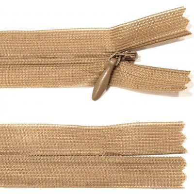 Spirálový zip no.3 skrytý nerozepínací 20cm - více barev color: 689 béžovo-hnědá – Hledejceny.cz