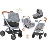 Smoby Set hluboký a sportovní DeLuxe Pastel Maxi Cosi&Quinny Grey 3v1 a židlička autosedačka a houpačka – Hledejceny.cz