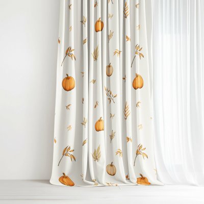 Goldea bavlněný závěs - podzimní dýně a lístky 280x150 cm – Hledejceny.cz