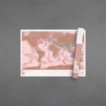Nástěnná stírací mapa světa Rose Gold Edition Luckies – Zboží Dáma