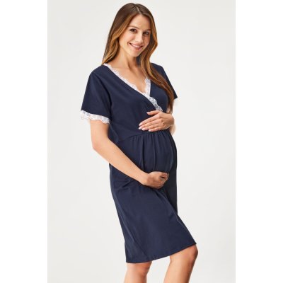 Anda kojicí noční košilka Lilia krátká tmavěmodrá – Zboží Dáma